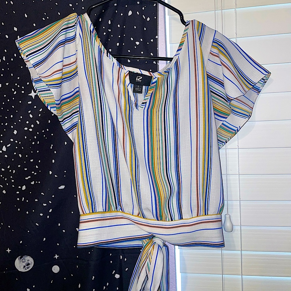 iZ Byer Colorful Stripe Crop Top